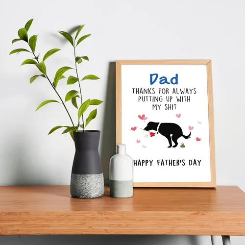 Vista 7 de Huameigf Tarjeta de regalo para el día del padre de parte del perro, linda tarjeta del día del padre de hijo hija, mejor papá perro, regalo