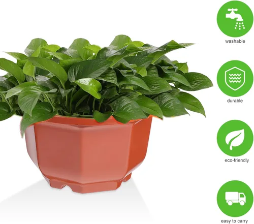 Vista 5 de DOITOOL 10 macetas colgantes de plástico, macetas colgantes de 6.29 pulgadas, maceta para plantas de interior y exterior, decoración de jardín