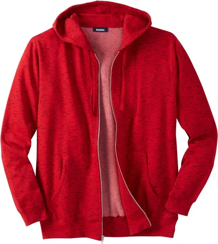 Vista 16 de KingSize - Chaqueta de forro polar con capucha y cremallera frontal para hombre Negro