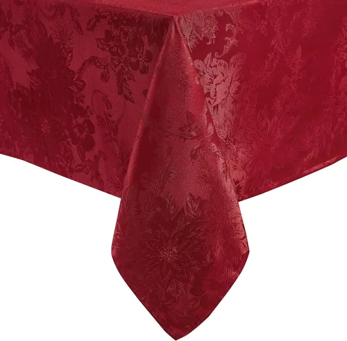 Vista 13 de Elrene Home Fashions Poinsettia Elegance - Camino de mesa de vacaciones jacquard, 13 x 70 pulgadas, dorado