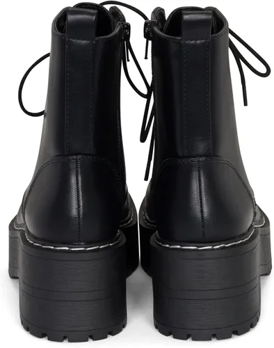 Vista 5 de Chariot & Co Pure- Botas de tobillo de moda con suela gruesa para mujer, con cordones y cremallera lateral