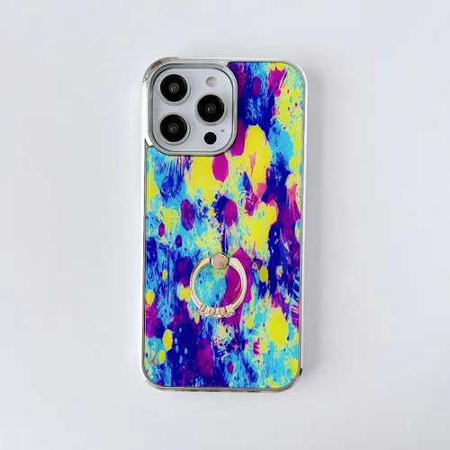 Vista 8 de Funda para iPhone 14 Pro Max híbrida de poliuretano termoplástico plateado con parte trasera dura, patrón floral, funda protectora para teléfono