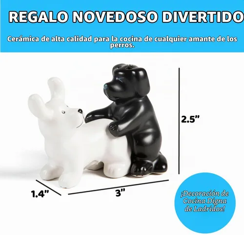 Vista 4 de BigMouth Inc Puppy Pound Salero y Pimentero, Blanco