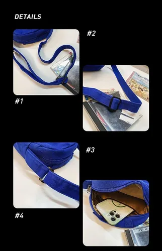 Vista 7 de Bolso de lona pequeño bandolera para hombre, bolso cruzado para mujer, bolso cruzado estético, bolso grunge