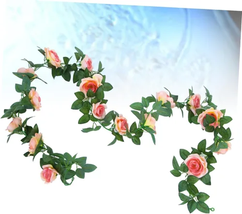 Vista 2 de IMIKEYA Guirnaldas florales para decoración de vid, guirnalda de rosas para guirnalda de rosas, guirnalda de rosas, flores de vid floral, plantas