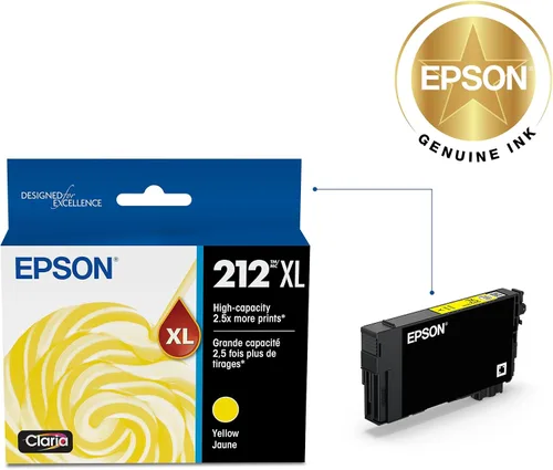 Vista 2 de Epson 212 Cartucho amarillo de alta capacidad Claria Ink (T212XL420-S) funciona con Workforce WF-2830, 2850 y Expression XP-4100, 4105