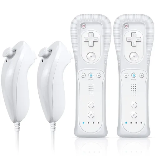 Vista 9 de FASIGO Remote Controller with Nunchuck, Compatible with Nintendo Wii/Wii U, 2 Pack (Black)