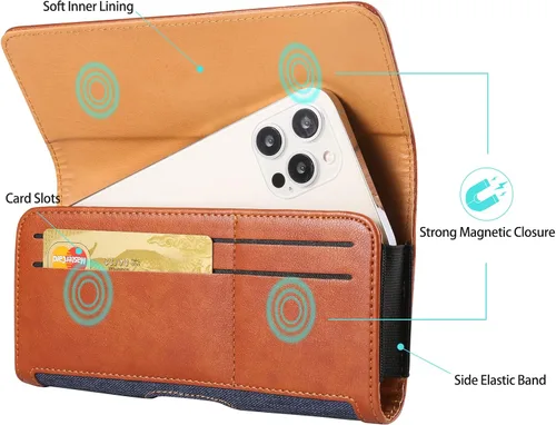 Vista 4 de Funda de nailon para teléfono celular compatible con iPhone 16 Pro Max 16 Plus Galaxy S24 Ultra S24+ A55 A54 A35 A25 A15 A14 Moto G Power Stylus
