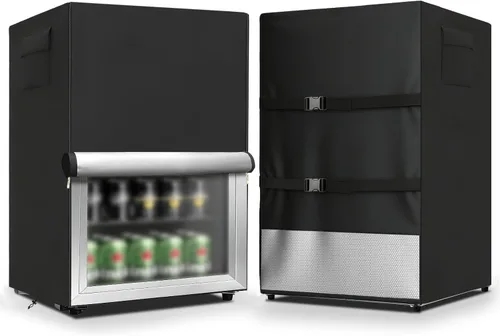 Vista 12 de Funda para refrigerador para exteriores, 600D, resistente, 100% impermeable, cubierta vertical para congelador, fundas exteriores para refrigerador.
