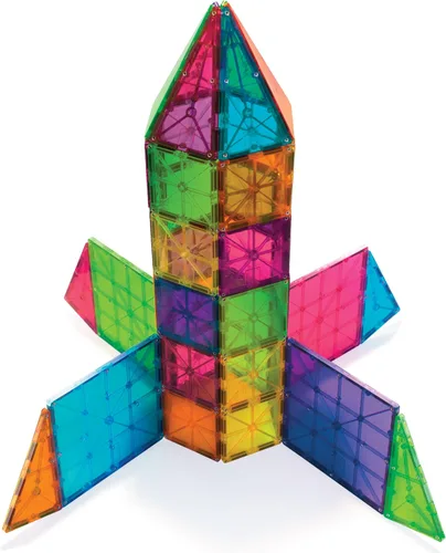 Vista 5 de MAGNA-TILES Juego clásico de construcción magnética de 100 piezas, la marca original de construcción magnética