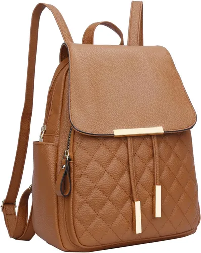 Vista 20 de KKXIU - Mochila de cuero de moda para mujeres y damas, bolsa de viaje y para el día, con correa para los hombros, A-Negro, Mediana, Mochila