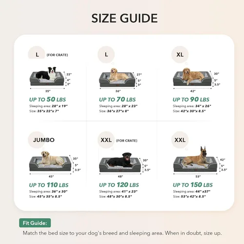 Vista 35 de Camas ortopédicas para perros grandes, cama de espuma viscoelástica impermeable para mascotas grandes con lados 89x56 cm, sofá para perros grandes