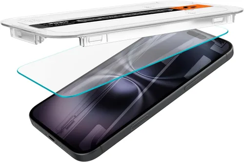 Vista 8 de Spigen Protector de pantalla de vidrio templado [GlasTR EZ FIT] diseñado para iPhone 16 / iPhone 15 (paquete de 2)