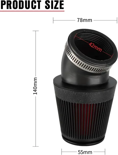 Vista 3 de NIBBI - Filtro de aire para motocicleta de carreras, universal de 42mm para moto de tierra, limpiador de carburador de motocross para moto de Pit