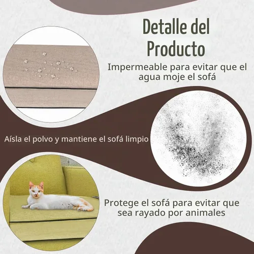 Vista 3 de Geetery Fundas de Cojín de Asiento de Sofá de Plástico PVC Impermeables Fundas de Sofá Muebles Funda de Asiento de Sofá para Proteger Contra