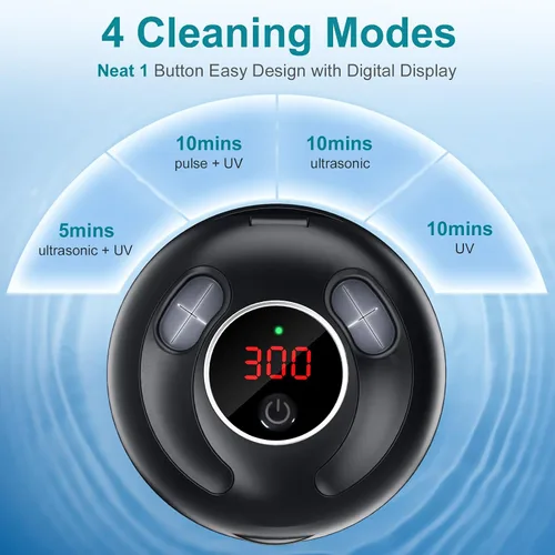 Vista 4 de Máquina Limpiadora Ultrasónica de Retenedores Hossili, Cápsula de Limpieza Ultrasónica de 200ML con 4 Modos, Temporizador Digital para Limpiador