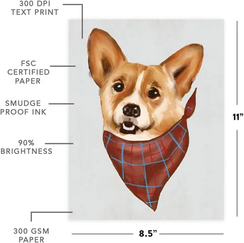 Vista 29 de Andaz Press Póster impreso para pared de perro, 8.5 x 11 pulgadas, Bulldog inglés con gafas negras, 1 paquete, regalo de cumpleaños de Navidad, sin