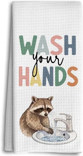 Vista 19 de Decoración de baño para niños, toallas y accesorios, decoración de cocina para niños pequeños, lávate las manos, toallas de cocina negras bohemias