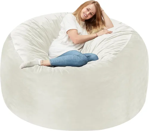 Vista 75 de Homguava - Sillón puff de 3 pies Sillón estilo puff grande de 3 pulgadas con relleno de espuma viscoelástica, sofá suave con funda de terciopelo