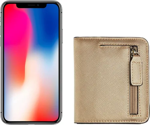 Vista 6 de Toughergun - Cartera de cuero genuino de lujo para mujer con cierre Rfid y ventana de identificación