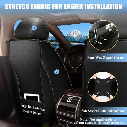 Vista 2 de Fundas de asiento para Kia Optima 2001-2020, asientos delanteros, protector de asiento impermeable, soporte ergonómico de cintura, para decoración