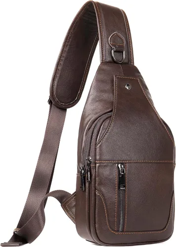 Vista 81 de LUKZIJAES Bolso bandolera de cuero genuino para hombre