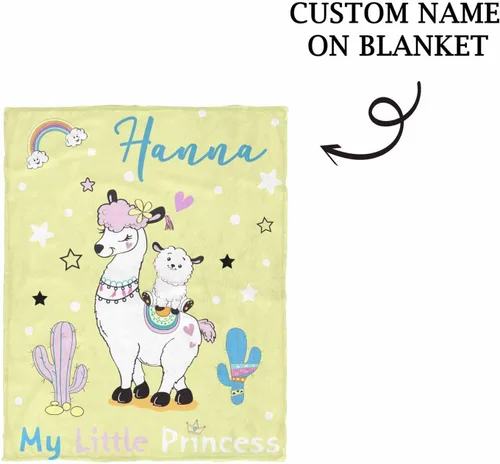 Vista 3 de YESCUSTOM Manta personalizada de lana de alpaca para niños y niños, mantas personalizadas con nombre, manta de bebé, regalo para nueva madre