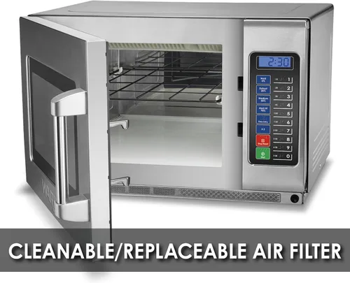 Vista 4 de Waring Horno Microondas Comercial WMO120 de Servicio Pesado, 1.2 Pies Cúbicos, 10 Ajustes de Memoria Programables, 5 Niveles de Potencia