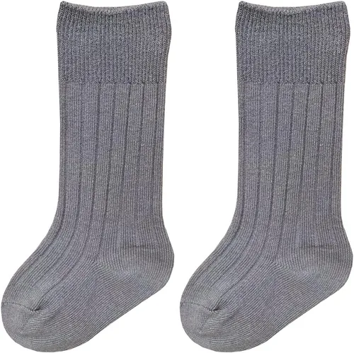 Vista 7 de QandSweat - Calcetines altos unisex para bebé, sin costuras, para niños y niñas, de algodón, uniformes