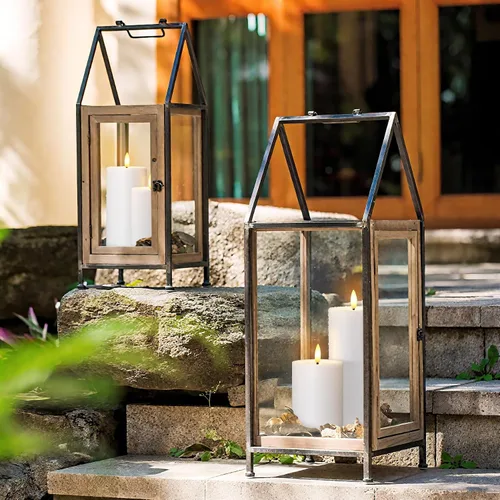 Vista 6 de Velas impermeables parpadeantes con temporizador automático, velas sin llama de plástico blanco con grasa para velas, 3" x 4" 5" 6" 7" Velas LED