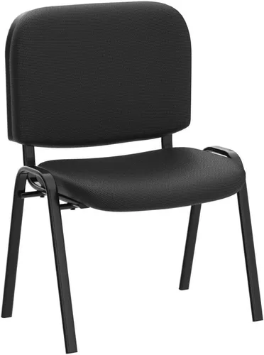 Vista 5 de VINGLI Sillas de sala de espera - Pack de 5 sillas negras de malla para iglesia y sala de conferencias, sillas apilables sin brazos para invitados