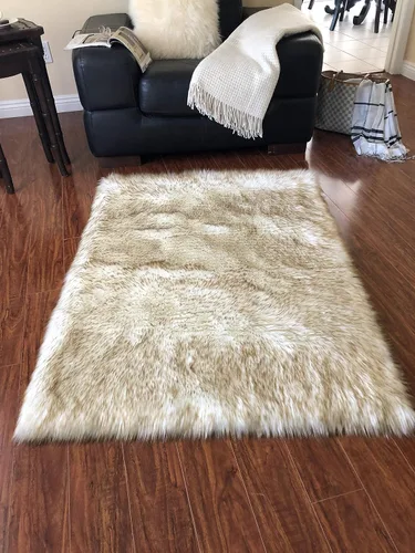 Vista 13 de LAMBZY Alfombra rectangular de piel de oveja sintética, súper suave, hipoalergénica, de felpa, lujosa alfombra de felpa sedosa para dormitorios