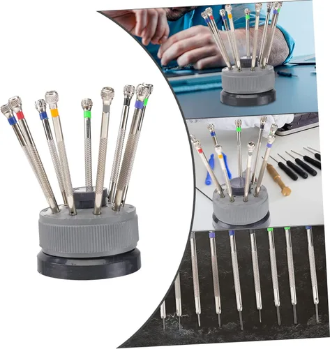 Vista 6 de Beaupretty Juego de pulseras Mini destornilladores, 9 piezas de destornillador plano de precisión, destornilladores de diferentes tamaños, kit