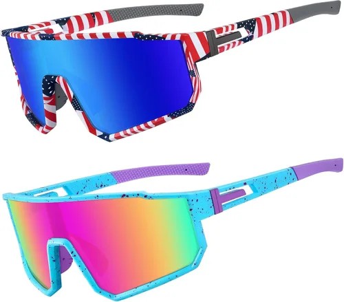Vista 25 de Gafas de sol deportivas para niños, polarizadas, con protección UV400, para niños y niñas, para béisbol, softbol, ciclismo