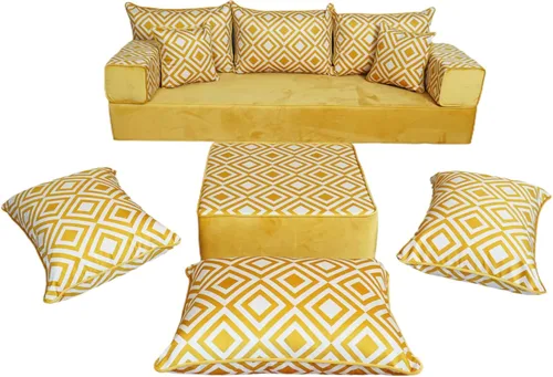 Vista 23 de arabicsofa Sofá de piso turco hecho a mano con almohadas de respaldo, cojines de piso árabes Diwan para sala de estar Negro