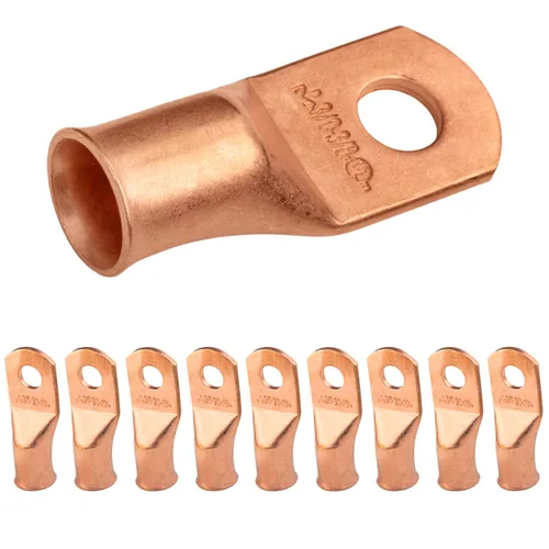 Vista 217 de SELTERM - 5 terminales de anillo resistentes para cable de batería, calibre 1/0 AWG, pernos de 1/2 pulgadas, terminales de calibre 0, ojales