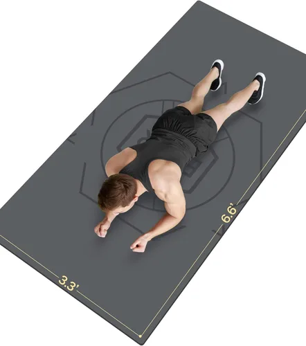 Vista 9 de Nuveti Alfombrilla de entrenamiento extra ancha, 1/2 pulgada de grosor, antideslizante y no tóxica, perfecta para yoga descalzo, pilates y meditación