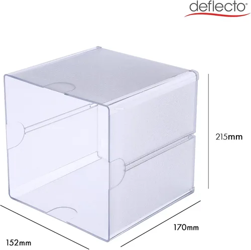 Vista 2 de deflecto Organizador de cubos apilables, 1 compartimento, 6 x 6 x 6, plástico, transparente 350401-AMZ