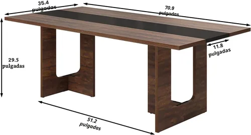 Vista 2 de Squireewo 70IN- Mesa de comedor para 6 personas, impermeable, gruesa