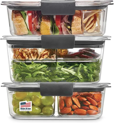 Vista 10 de Rubbermaid Brilliance® - Recipientes redondos a prueba de fugas, juego de 6 piezas