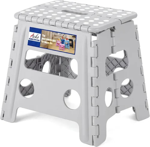 Vista 10 de ACKO Taburete plegable de 13 pulgadas, soporta 300 libras para adultos y Bicolor Verde