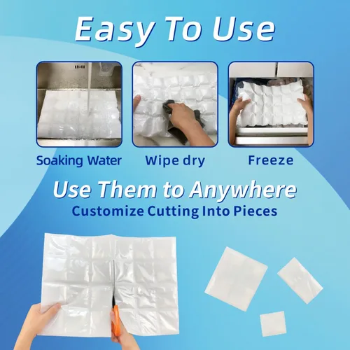 Vista 2 de Hojas de hielo reutilizables para enfriadores – Hojas de hielo flexibles para enfriar – Bolsas de almuerzo para congeladores – Hojas de cubo
