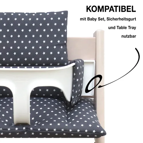 Vista 3 de Blausberg Baby - Juego de Cojines para Trona Tripp Trapp de Stokke - Anthracite
