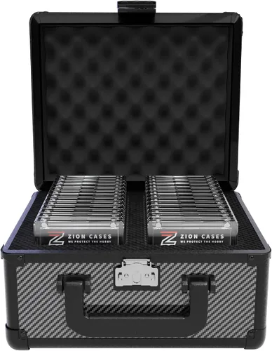 Vista 9 de Zion Cases Slab Case; 2 Row Graded Card Case; Fits PSA, BGS, HGA, CSG Slabs; Ideal Travel Storage Solution; Black Diamond