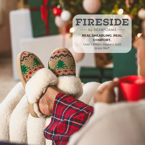 Vista 27 de Dearfoams Fireside Sydney Pantuflas anchas de piel de oveja para mujer, para interiores y exteriores