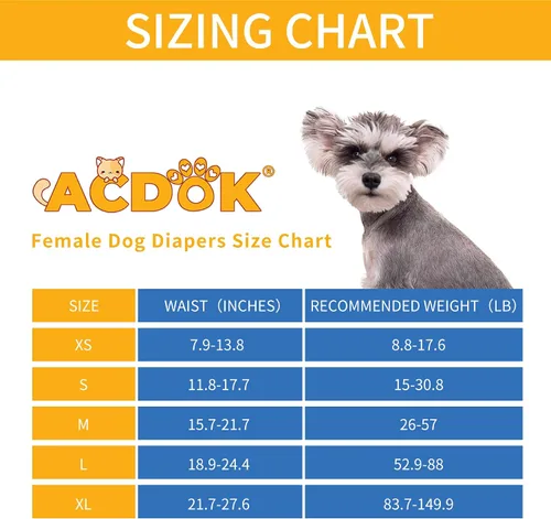 Vista 2 de Pañales lavables para perras, falda duradera para vestido de perro, pañales reutilizables para mascotas y cachorros, bragas de calor para perras