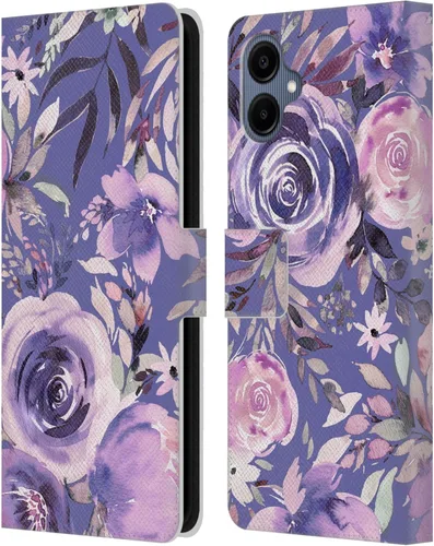 Vista 170 de Head Case Designs Officially Licensed Ninola Abstract Poppies Lilac Floral Leather Wallet Case Compatible with Samsung Galaxy A07 4G