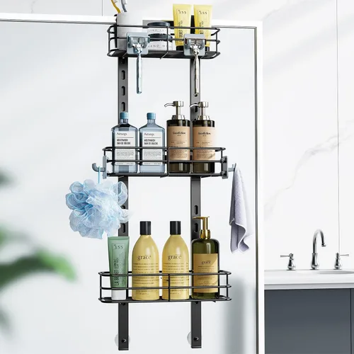 Vista 7 de ODesign Organizador de ducha colgante de 3 niveles, negro Gris pizarra
