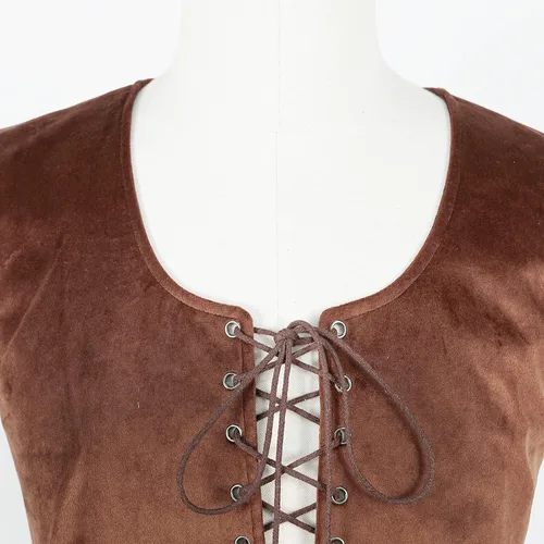 Vista 5 de Teyujosem Chaleco medieval de pirata para hombre, con cordones, steampunk renacentista