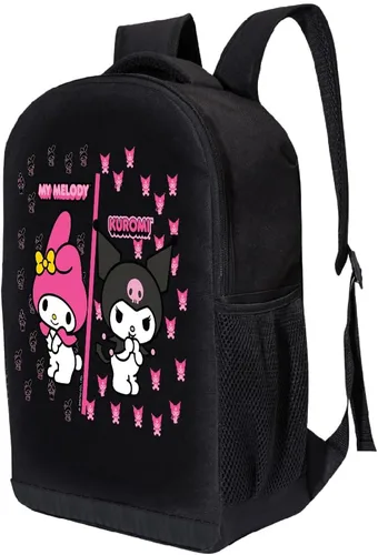 Vista 2 de Sanrio Hello Kitty My Melody Kuromi - Mochila de hombro para niñas, niños y niños pequeños, linda mochila de 18 pulgadas Hello Kitty and Friends My